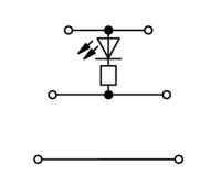 Svorka pro moduly třípatrová červená LED šedá 2,5mm2 DC24V Wago 870-593/281-413