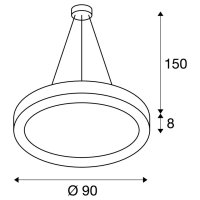 MEDO RING 90 závěsné svítidlo LED bílé d90 cm vč. ovladače LED SLV 133851