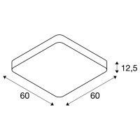MEDO 60 SQUARE DALI, Indoor, stropní LED svítidlo, bílé, 3000K    SLV 1002882