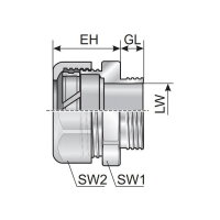 EH-EMC M16x1,5 conduit fitting metal EMC MURRPLASTIK 83521052