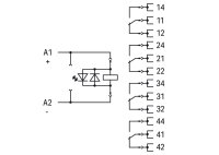 Reléový modul vstupní jmenovité napětí DC 12 V 4 přepínací kontakty WAGO 858-303