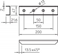 OBO 1124601 Spojka pro lištu MS 41 podélná GVMS 4 ASV G