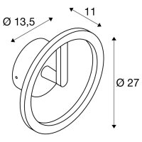 Q-RING, nástěnné svítidlo, 3000 K FÁZE, IP65, černá SLV 1007918