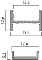 PRF008 SURF. AL. PROFILE DOUBLE CHAMBERS