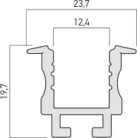 PRF060 WALL/CEILING REC. AL. PROFILE 3 m