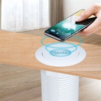 Bezdrátová 15W + USB A+C 20W PD výsuvná