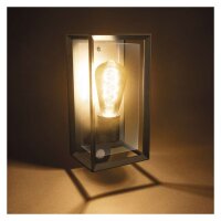 LED zahradní nástěnné svítidlo s čidlem soumraku MALVA 13x12x28 cm 1xE27 15W