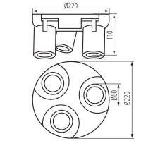 Přisazené bodové svítidlo LAURIN EL-3O W-G KANLUX 38967