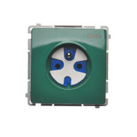 Zásuvka jednonásobná DATA, s uzemněním, s přístupovým klíčem, 16 A, 250V, Zelená