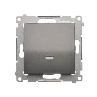 Spínač jednopólový, s orientačním LED, řazení 1So, 10AX, 250V, antracit mat