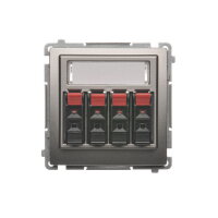 4-násobná zásuvka reproduktorová, s popisovým polem, Satén