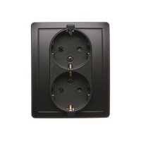 Dvojzásuvka s uzemněním Schuko černá matná 16A :3015 KONTAKT SIMON BGSZ2Z/49