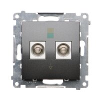 dvojitá ekvipotenciální zásuvka antracit, metalizovaná KONTAKT SIMON DGEK2.01/48