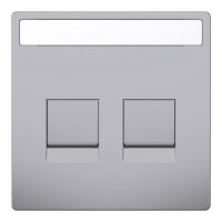 Centrální deska, Merten System D, s popisovým polem, stainless steel, plast