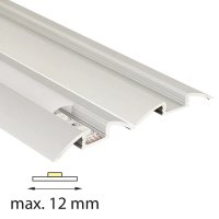 Nášlapný hliníkový profil BH, 52x8 mm, mléčný difuzor, komplet, 2 m