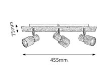 Merkur GU10 3x 50W IP20 stříbrný dub RABALUX 6127