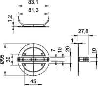 OBO UV 80 FD Víko s pružným úchytem Pod omítku O95mm bílá Polystyrol PS