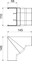 OBO GK-IH53100AL Vnitřní roh Rapid 45-2 variabilní 110x145x145 hliníková