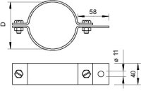 OBO 303 DIN-2 1/2 Příchytka trubková 2 1/2'', Ocel, žárově zinkováno