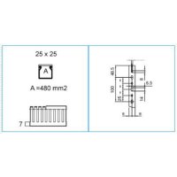 TD 25X25 G 08121 Rozvaděčový kabelový žlab dle DIN 25x25 - šedá IBOCO B08121