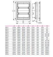 Zapuštěná rozvodnice s plechovými dvířky ERP24-5 120M (5x24) IP40 ETI 001101296