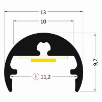 FKU25-1M-EL AL profil FKU25 I pro LED, s plexi, 1m, elox FK TECHNICS 4731098-S