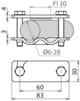 Svorka SV ocel pro d6-28/pásek 30mm DEHN 308062