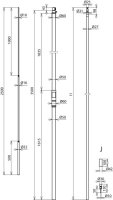 Vodič HVI D 23mm s nosnou trubkou L 4700mm a jímačem L 2500mm a stativem -SET-