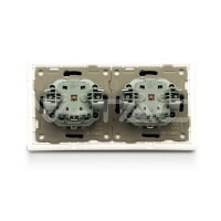 EU Socket 16A Glass Panel 2 Way White ,