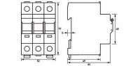 Výkonový odpínač RH 032-300 3pól., 32A,  3 sp., 0 rozp., 0 přep. DOEPKE 09981055