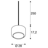 PANTILO 28 PD, E27 závěsné svítidlo, bílá/chrom SLV 1006399