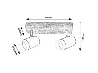 TORAS dub GU10 2x 5W IP20 dub RABALUX 73122