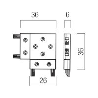 XTINY SURFACE SAME PLANE 90dgr CONNECTOR