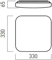 XEON SQ. CEILING FITTING 24W 180-250V AC