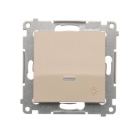 Ovladač zapínací SVĚTLO, s orientačním LED, řazení 1/0 So,16AX, 250V krémová