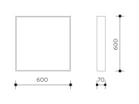 KOVOVÝ RÁM 600x600 pro přisazenou montáž vestavných LED panelů PANLUX PN22900013