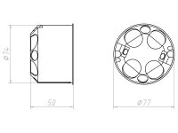 Krabice PERILEX/CEE bezhalogen hl. 50mm, do dutých stěn KAISER 9067-77