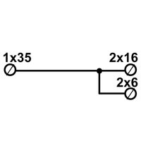 Distribuční blok DTB 35/2x16+2x6 šedý ELEKTRO BEČOV UB3510.21