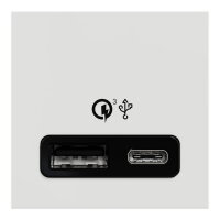 NOVÁ UNICA Dvojitý nabíjecí USB konektor A+C 18W, 2.4A, 2M, Bílý