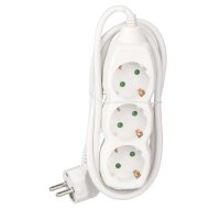 Prodlužovací kabel 1,5 m 3 zásuvky bílý PVC 1mm2 EMOS P0321