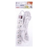 Prodlužovací kabel 5 m 5 zásuvek bílý PVC 1,5mm2 EMOS P0525R