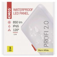 LED vestavný čtvercový panel 11W 850LM IP65 WW ZV2131 Emos teplá bílá