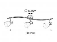 Soma E14 3x 40W IP20 saténový chrom RABALUX 6303