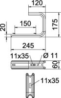 TPDG 245 FS Nástěnný a stropní držák, B245mm, Ocel, St OBO 6365922
