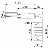 Kotevní svorka, nosné lano 50-70 mm2