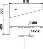 OBO AWSS 91 FT Nástěnný výložník těžká konstrukce B910mm Ocel žár.zinek