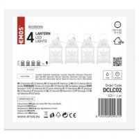 LED vánoční girlanda - bílé lucerny s vločkami, studená bílá EMOS DCLC02