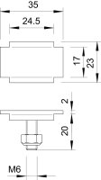 OBO KS 23 35 FT Svorka, pro mřížový žlab C, M6x20, Ocel, žárově zinkováno