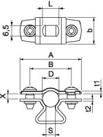 OBO ASL 733 10 ALU Distanční příchytka se závitem M6 8-10mm Hliník Alu