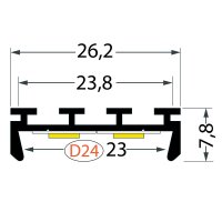 FKU29-2M-EL AL profil FKU29 D24 pro LED, bez plexi, 2m, elox FK TECHNICS 4738354